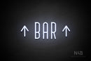 "BAR" (two sided up arrow, Benjollen font) - LED neon sign