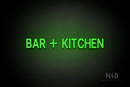"BAR + KITCHEN" (Adventure font) - LED neon sign