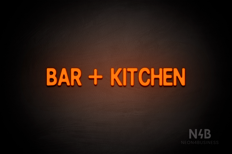 "BAR + KITCHEN" (Adventure font) - LED neon sign