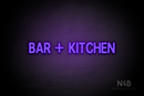 "BAR + KITCHEN" (Adventure font) - LED neon sign