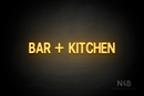 "BAR + KITCHEN" (Adventure font) - LED neon sign