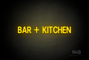 "BAR + KITCHEN" (Adventure font) - LED neon sign