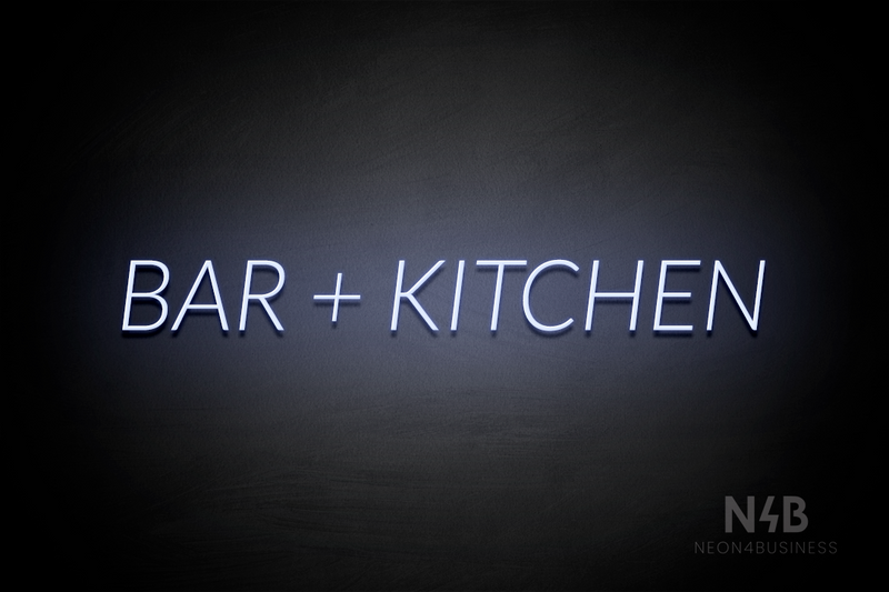 "BAR + KITCHEN" (Optika font) - LED neon sign