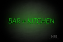 "BAR + KITCHEN" (Optika font) - LED neon sign