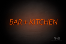 "BAR + KITCHEN" (Optika font) - LED neon sign