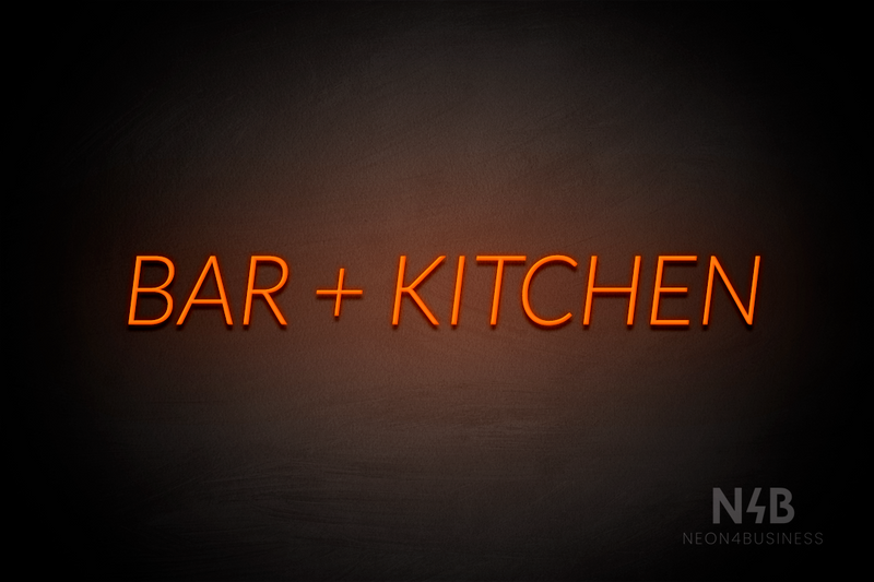 "BAR + KITCHEN" (Optika font) - LED neon sign