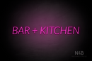 "BAR + KITCHEN" (Optika font) - LED neon sign