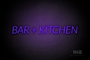 "BAR + KITCHEN" (Optika font) - LED neon sign