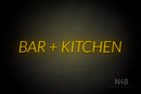 "BAR + KITCHEN" (Optika font) - LED neon sign
