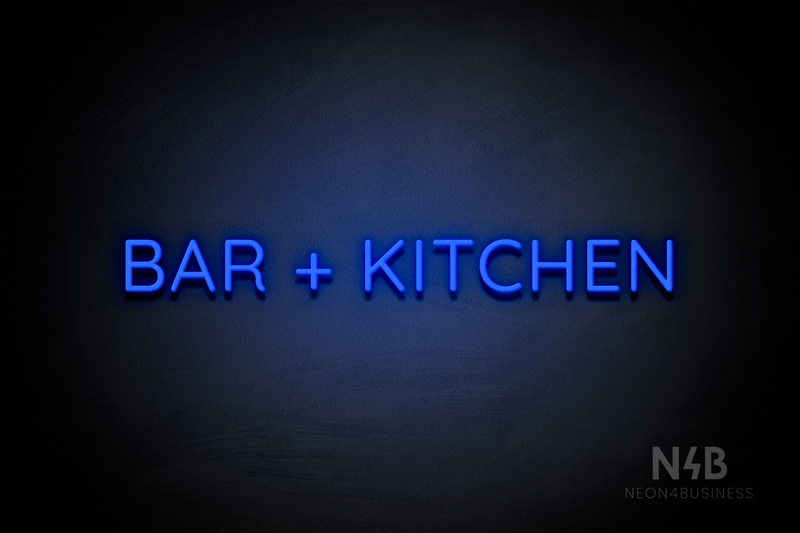 "BAR + KITCHEN" (Castle font) - LED neon sign