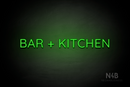 "BAR + KITCHEN" (Castle font) - LED neon sign