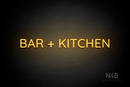 "BAR + KITCHEN" (Castle font) - LED neon sign