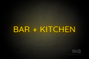 "BAR + KITCHEN" (Castle font) - LED neon sign