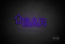 "BAR" (left up arrow, Seconds font) - LED neon sign
