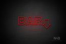 "BAR" (right down arrow, Seconds font) - LED neon sign