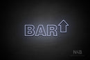 "BAR" (right up arrow, Seconds font) - LED neon sign