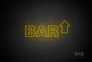 "BAR" (right up arrow, Seconds font) - LED neon sign