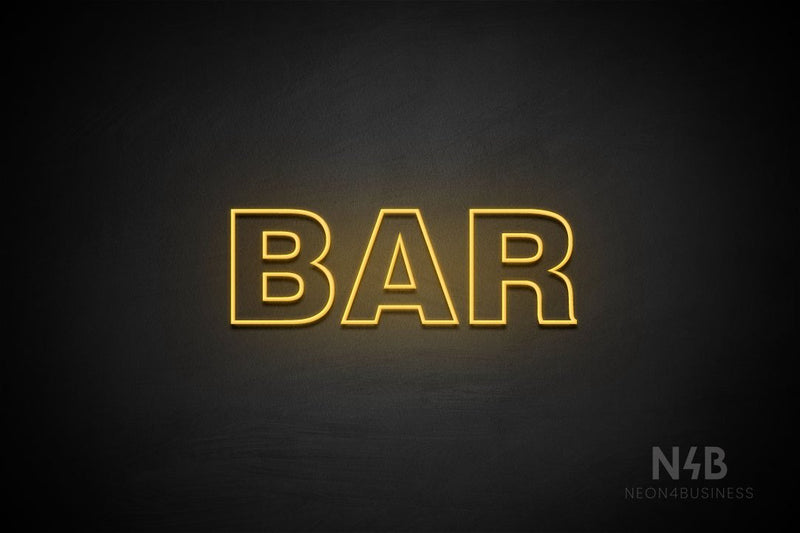 "BAR" (Seconds font) - LED neon sign