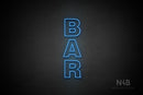 "BAR" (vertical, Seconds font) - LED neon sign
