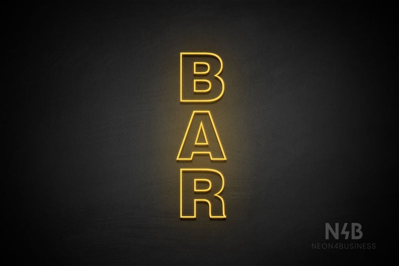 "BAR" (vertical, Seconds font) - LED neon sign