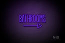 "BATHROOMS" (right arrow, Inspired font) - LED neon sign