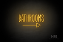 "BATHROOMS" (right arrow, Inspired font) - LED neon sign