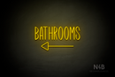 "BATHROOMS" (left arrow, Inspired font) - LED neon sign