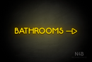 "BATHROOMS" (Capitals, side right arrow, Mountain font) - LED neon sign