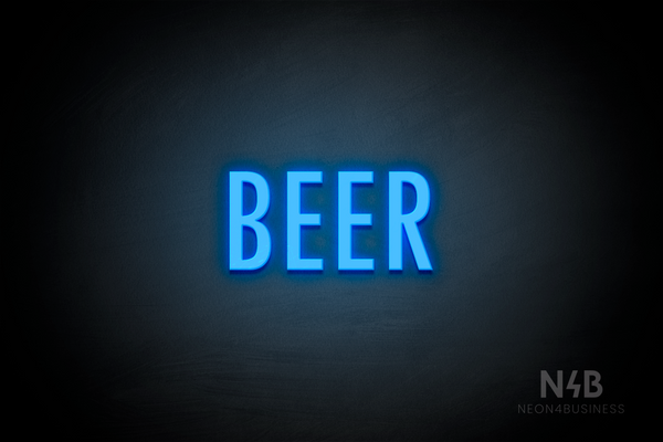 "BEER" (Fritz condensed font) - LED neon sign