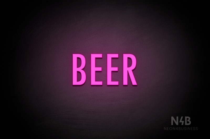 "BEER" (Fritz condensed font) - LED neon sign