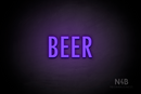 "BEER" (Fritz condensed font) - LED neon sign