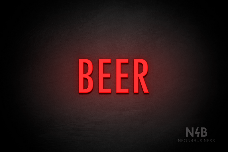 "BEER" (Fritz condensed font) - LED neon sign