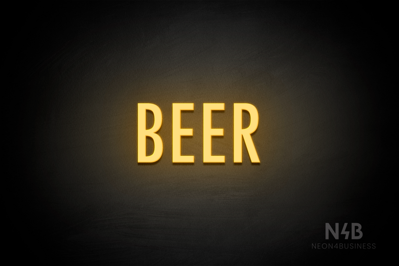 "BEER" (Fritz condensed font) - LED neon sign