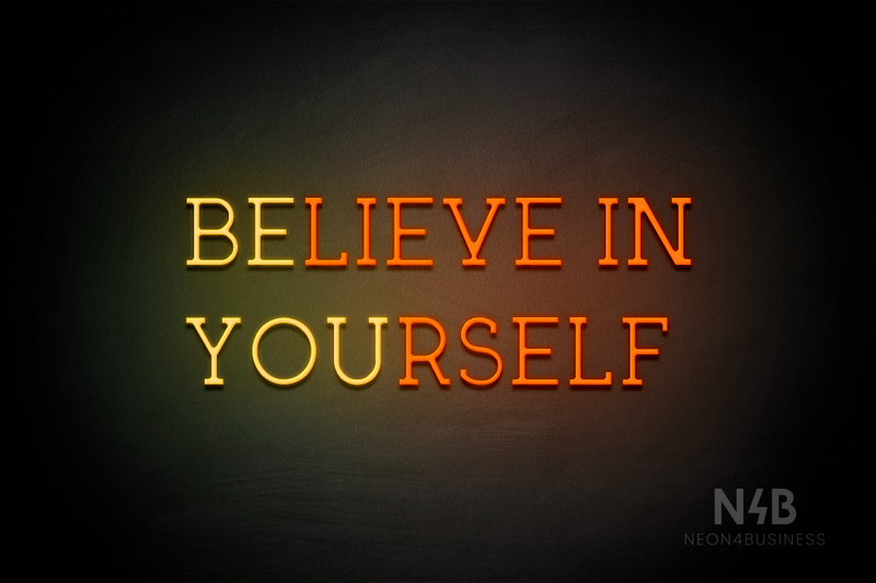 "BELIEVE IN YOURSELF" (Multicolored, Summer font) - LED neon sign