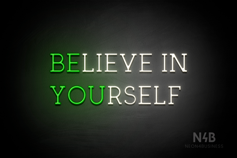 "BELIEVE IN YOURSELF" (Multicolored, Summer font) - LED neon sign