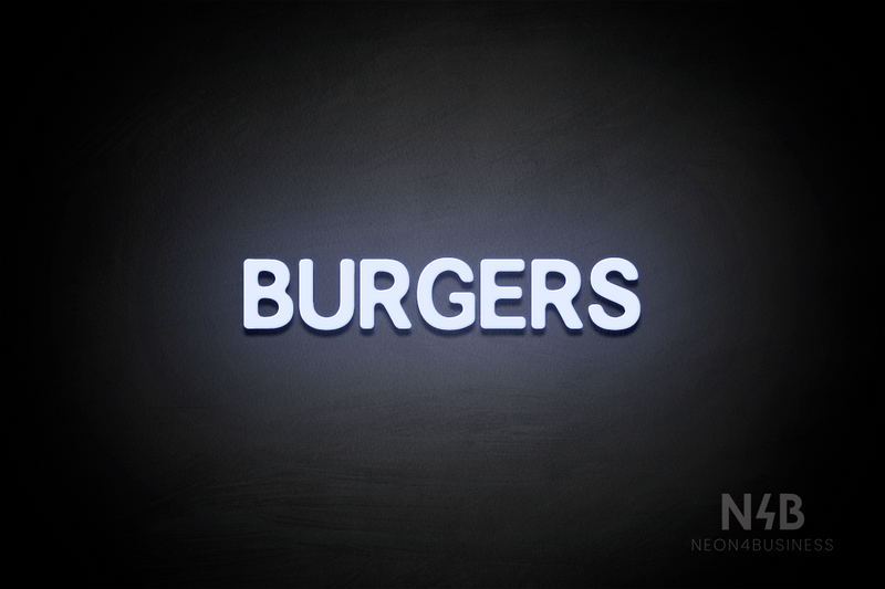 "BURGERS" (Adventure font) - LED neon sign