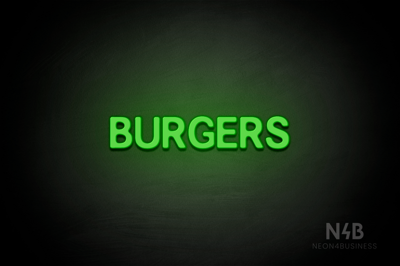 "BURGERS" (Adventure font) - LED neon sign