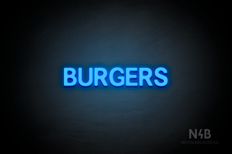 "BURGERS" (Adventure font) - LED neon sign