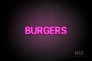 "BURGERS" (Adventure font) - LED neon sign