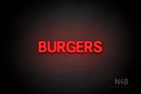 "BURGERS" (Adventure font) - LED neon sign