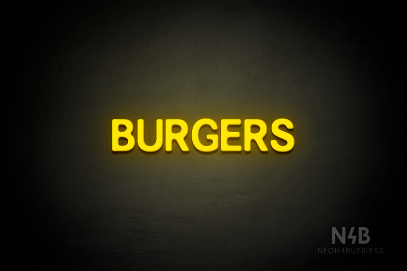 "BURGERS" (Adventure font) - LED neon sign