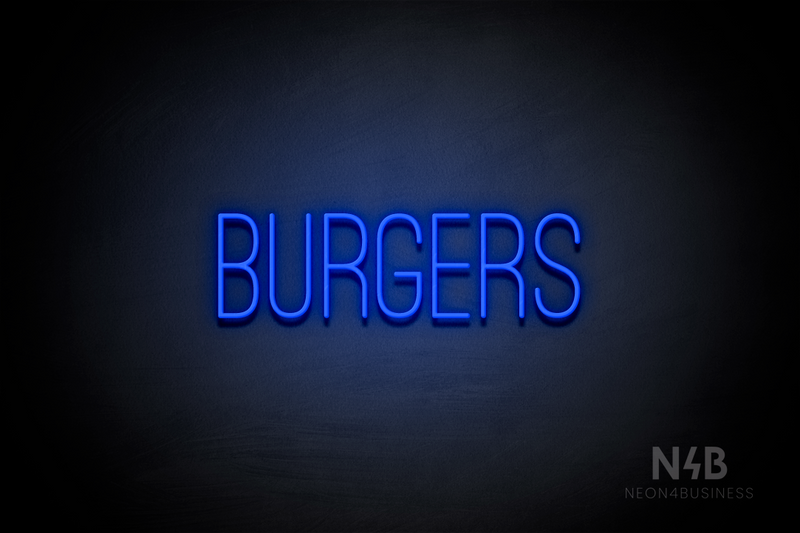 "BURGERS" (Diamond font) - LED neon sign