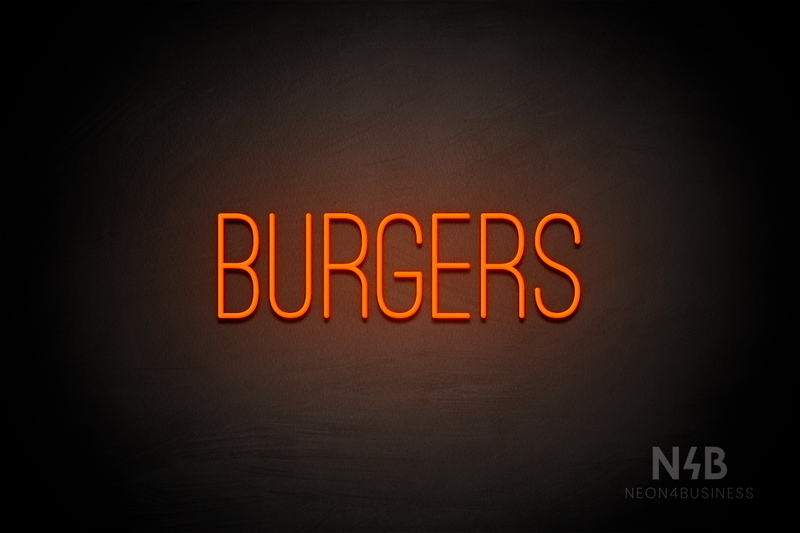 "BURGERS" (Diamond font) - LED neon sign