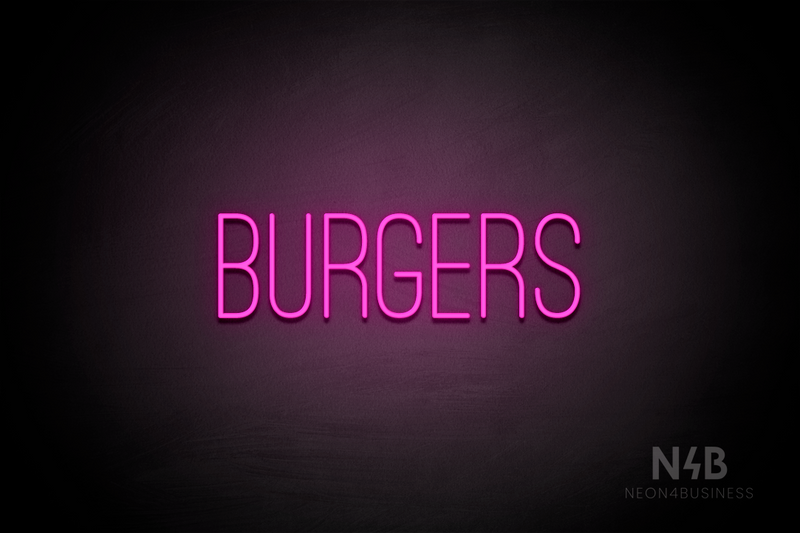 "BURGERS" (Diamond font) - LED neon sign