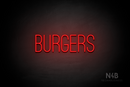 "BURGERS" (Diamond font) - LED neon sign