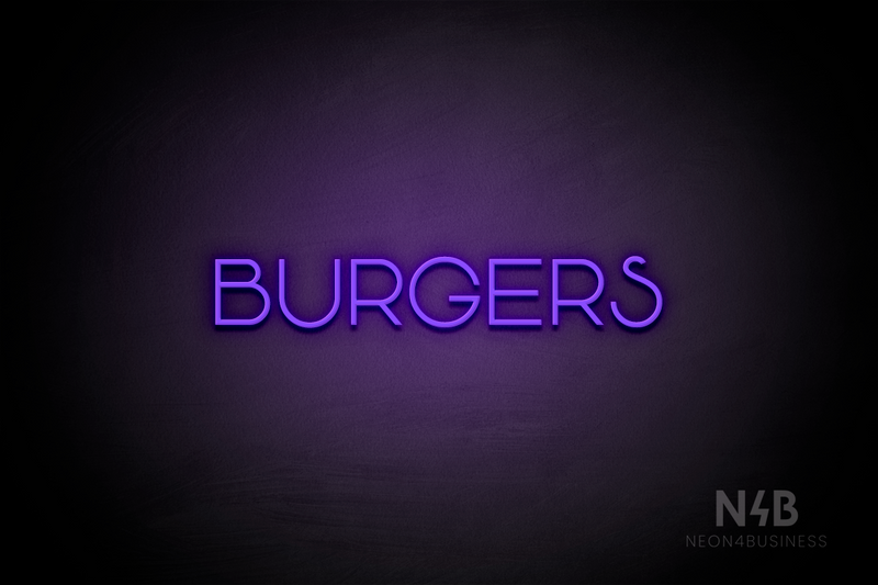 "BURGERS" (Reason font) - LED neon sign