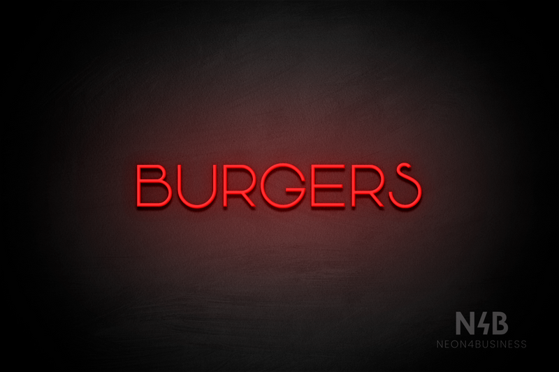 "BURGERS" (Reason font) - LED neon sign