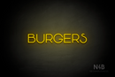 "BURGERS" (Reason font) - LED neon sign