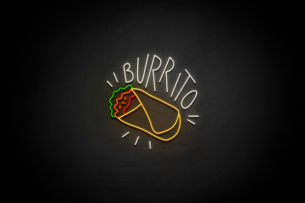 Burrito ("Burritos" Custom font) - LED neon sign