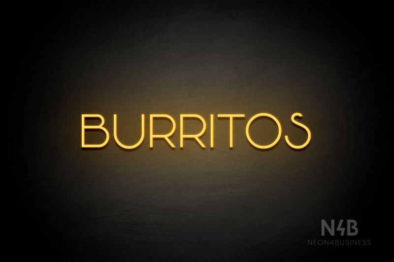 "BURRITOS" (Reason font) - LED neon sign